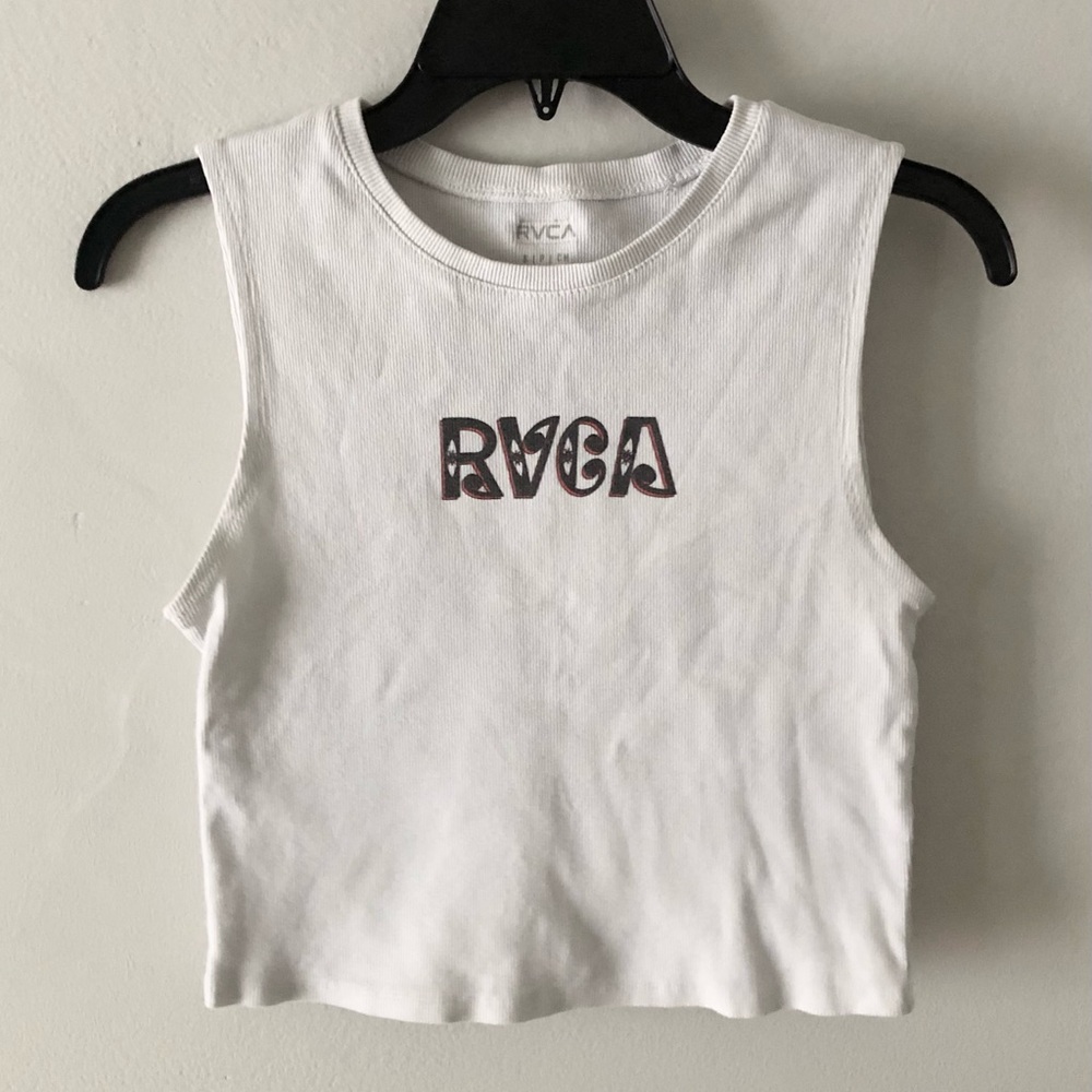 🔥VTG Y2K RVCA Logo Crop Tank Top